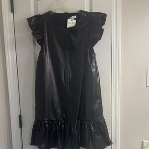 Stylish Black faux leather Dress